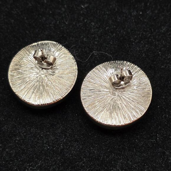 Avon Desert Sands Earring Orange Swirled Plastic Gold Tone Vintage 1988 - Picture 6 of 9